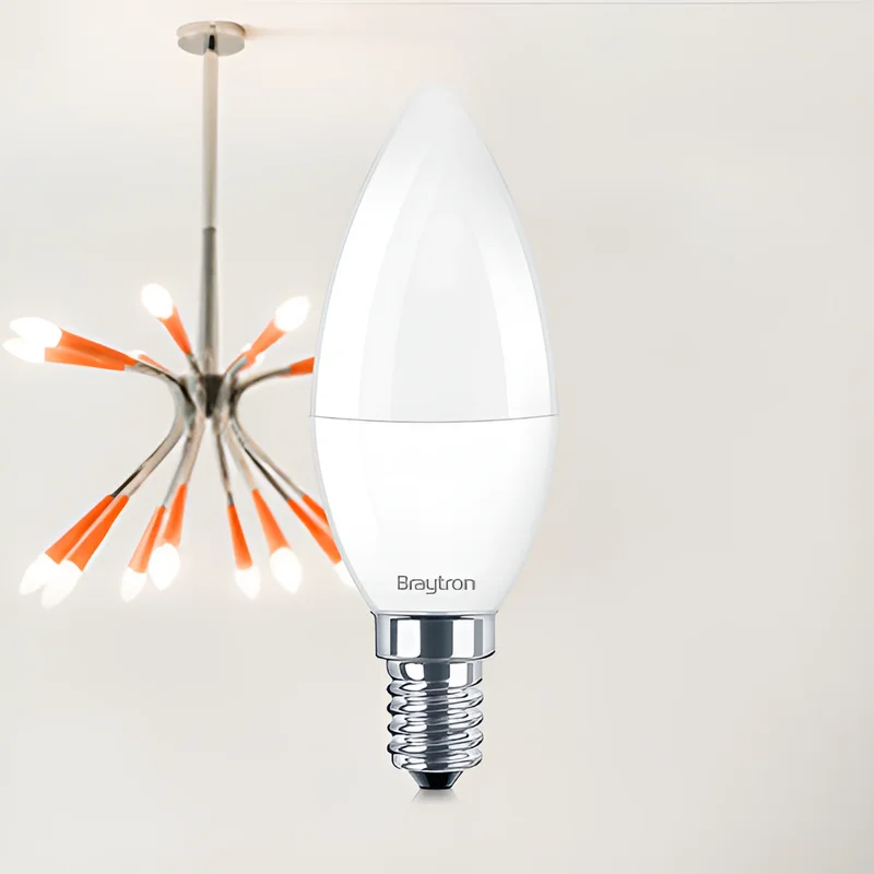 Braytron 6 x LED E14 5 Watt Kerzenform Leuchtmittel Lampe Glühbirne C37 3000K - 6500K (6, warmweiß 3000k) – Ansicht 2