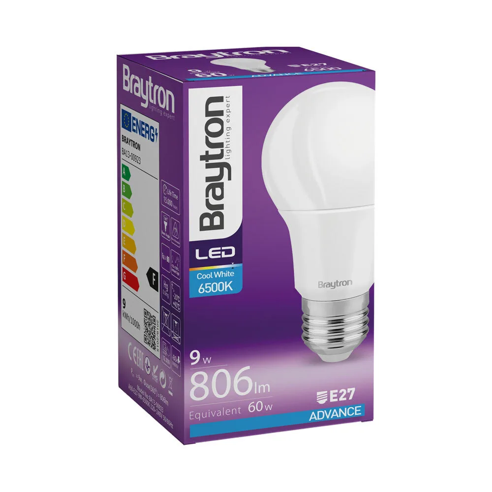 Ampoule LED E27 9W Standard A60 – Blanc froid 6500K – BA13-00923