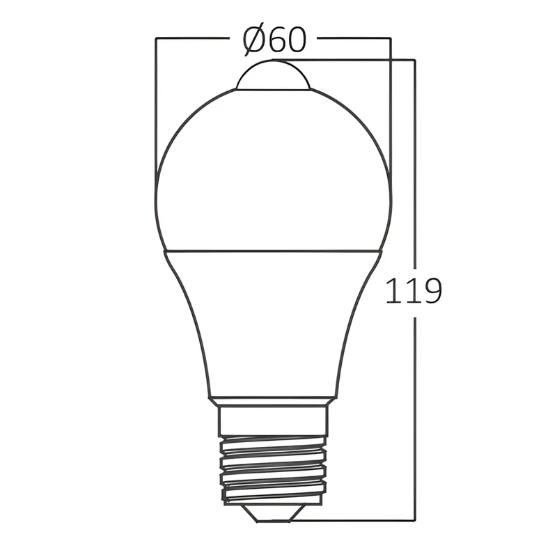 Braytron E27 LED Lampe mit PIR Bewegungsmelder, 9W ersetzt 60W, LED Birne mit Bewegungssensor und Lichtsensor, 806lm, Kaltweiß 6500K, nicht dimmbar (Kaltweiß 6.500K) – Ansicht 3