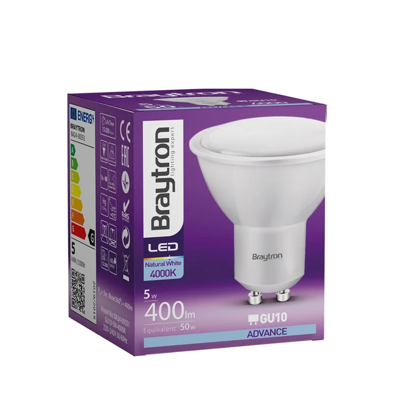 Spot LED GU10 5W – Blanc neutre 4000K – 400 lm – Angle 110° – BA24-00551