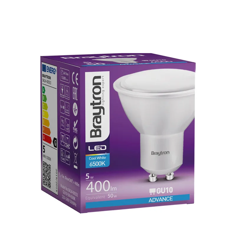 Spot LED GU10 5W – Blanc froid 6500K – 430 lm – Angle 110° – BA24-00553