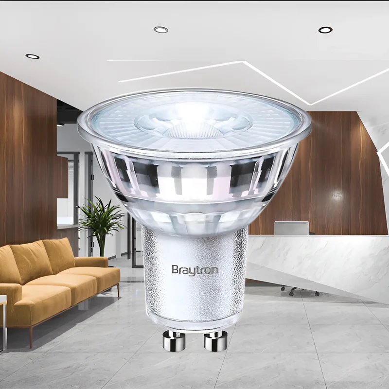 Braytron LED GU10 5.5W Leuchtmittel Warmweiß 3000K, 470 Lumen, ersetzt 50 w, energiesparend, langlebig, 230V – Ansicht 2