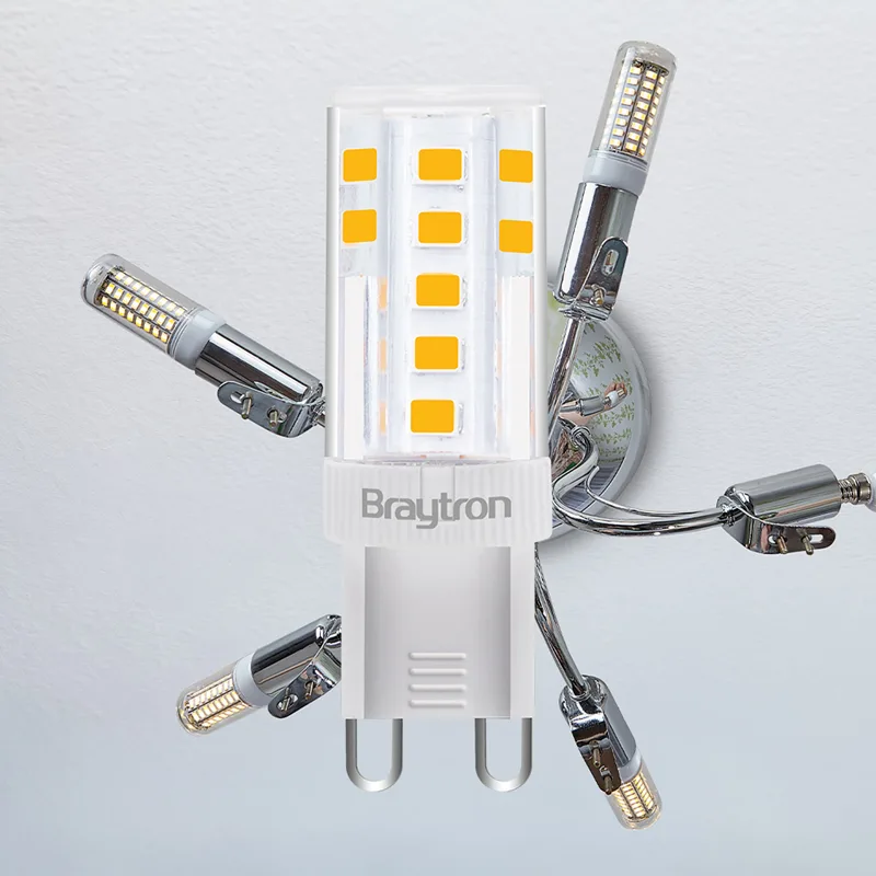 Braytron LED G9 5W Leuchtmittel Warmweiß 3000K, 430 Lumen, ersetzt 45 w, energiesparend, langlebig, 230V (Clear) – Ansicht 5