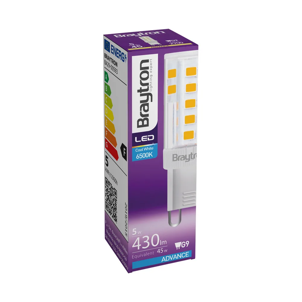 Ampoule LED G9 5W – Blanc froid 6500K – 430 lm – Angle 240° – BA29-00593