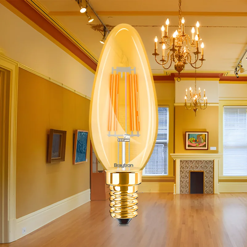 Braytron LED E14 4W Leuchtmittel Amber 2200K, 360 Lumen, ersetzt 30 w, energiesparend, langlebig, 230V – Ansicht 2
