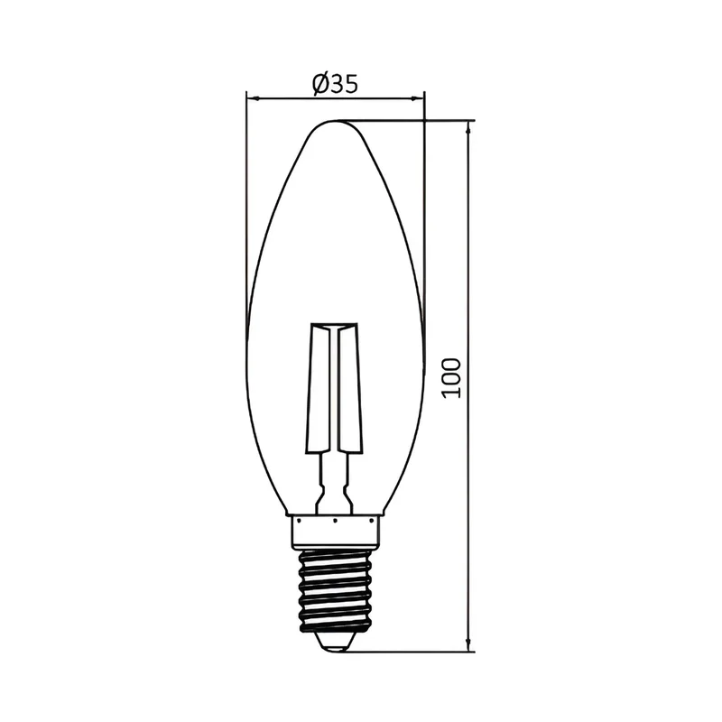 Braytron LED E14 4W Leuchtmittel Amber 2200K, 360 Lumen, ersetzt 30 w, energiesparend, langlebig, 230V – Ansicht 3