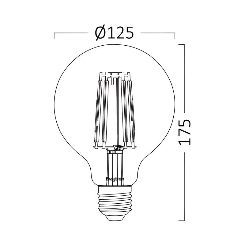 Braytron LED E27 6W Leuchtmittel Amber 2200K, 540 Lumen, ersetzt 45 w, energiesparend, langlebig, 230V – Ansicht 3