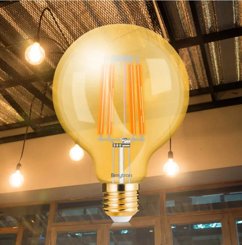 Braytron LED E27 6W Leuchtmittel Amber 2200K, 540 Lumen, ersetzt 45 w, energiesparend, langlebig, 230V – Ansicht 5