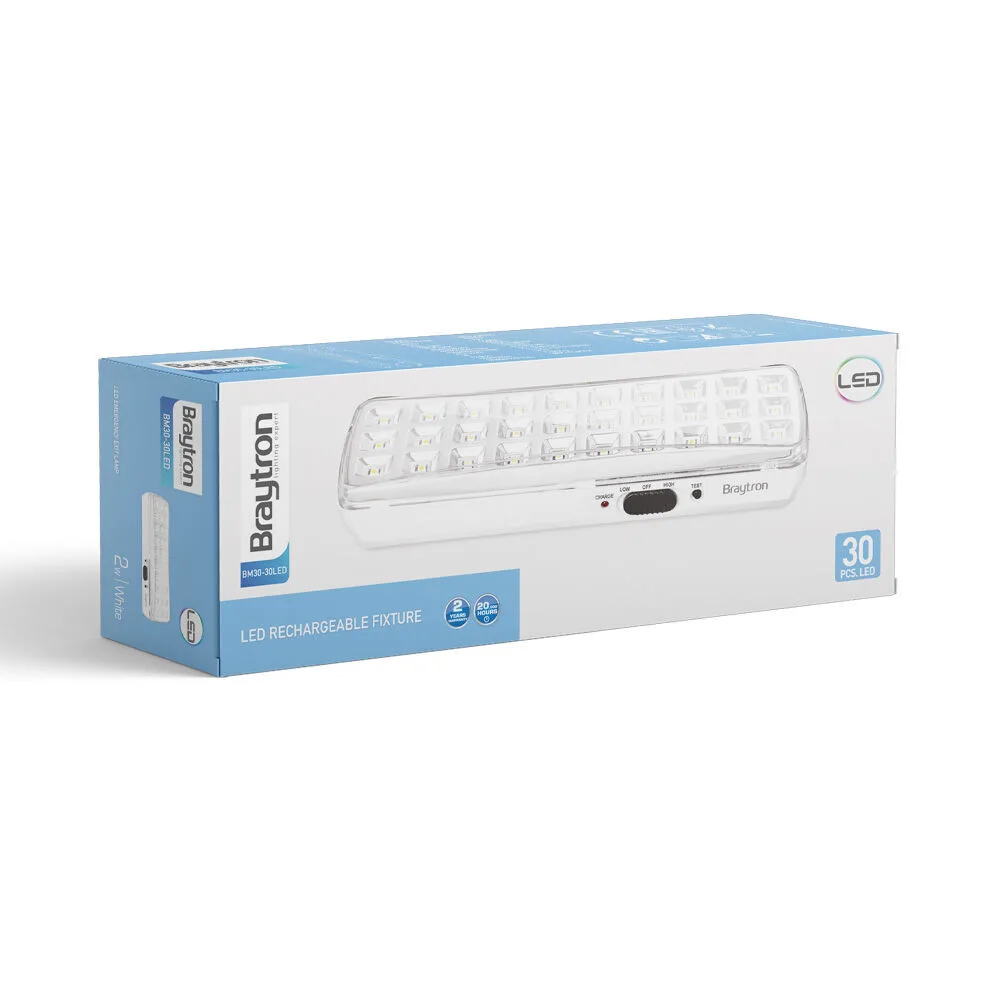 Braytron Notleuchte mit Akku Notbeleuchtung Akkubetrieb Licht für bis zu 5 Stunden 230V 30 SMD Led 230V Automatisches einschalten bei Stromausfall Notbeleuchtung mit Schalter Weiß 2 Watt – Ansicht 12