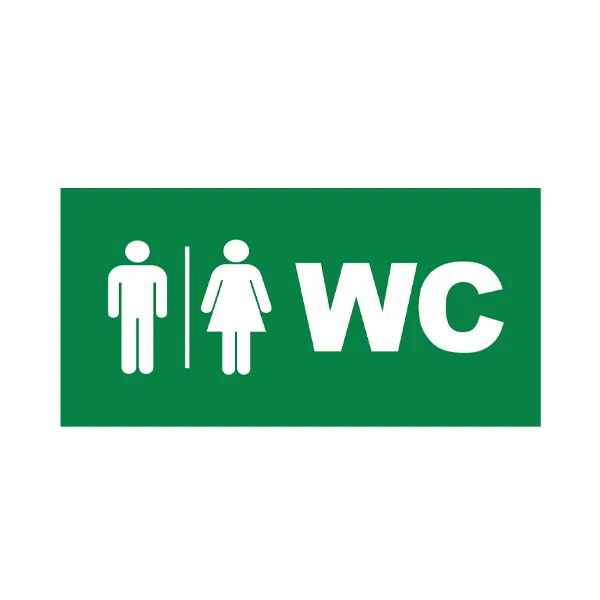 Pictogramme PVC pour bloc de sortie de secours – WC / Toilettes – 260x128mm – BC14-01306