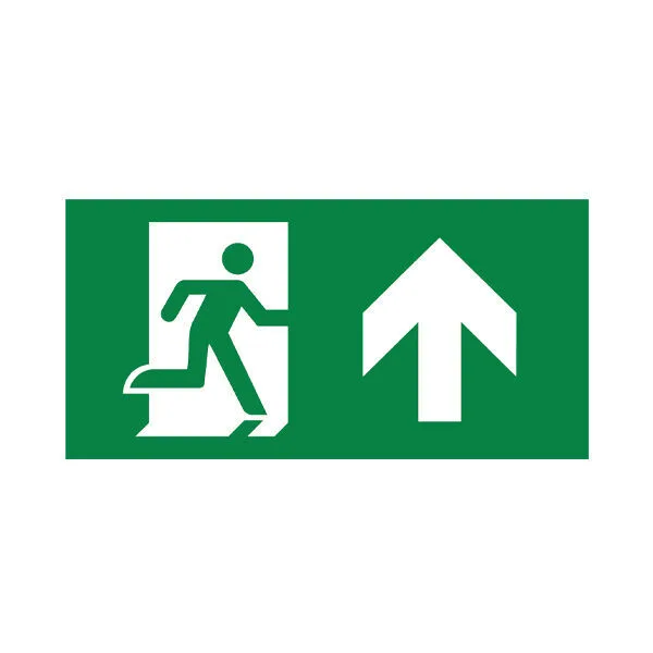 Pictogramme PVC pour bloc de sortie de secours – Flèche haut – 260x128mm – BC14-01310
