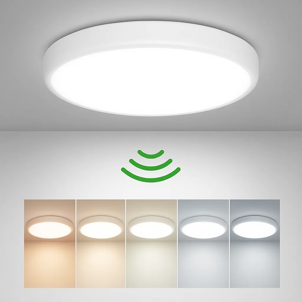 Plafonnier LED 20W avec Détecteur de Mouvement 5CCT – IP54 – 2000 lm – BC15-00480