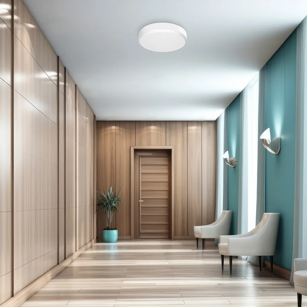 Braytron LED Deckenleuchte mit Bewegungsmelder Radar – 10/15/20 W einstellbar, 5CCT Farbwahl 2700 – 6500 K warm- bis kaltweiß, Ø 28 cm IP54 Deckenlampe mit Sensor, ideal für Bad, Flur, Treppe & Keller – Ansicht 11