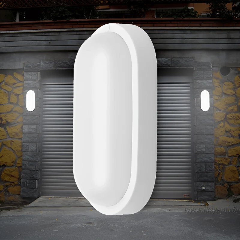 Braytron LED Feuchtraumleuchte 8W, 700lm, IP54 Oval Wand- und Deckenleuchte, Weiß - Kellerlampe, Außenbeleuchtung, LED Lampe für Treppe, Flur, Garage, WC, Garten (Weiß, Oval, 3000 K) – Ansicht 2