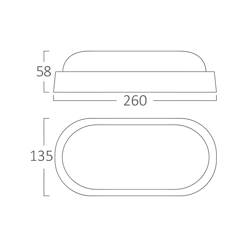 Braytron LED 18W Wandleuchte, Wandlicht, Deckenleuchte, Leuchte, Oval, Feuchtraumleuchte, Weiß, Außen, Garage IP54 Kaltweiß 6500K – Ansicht 5