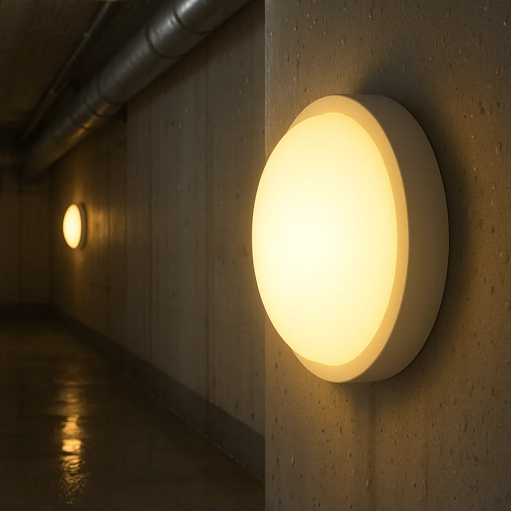 Hublot LED rond 12W IP54 – Blanc chaud 3000K | Cave, salle de bains & escalier – BC17-01100