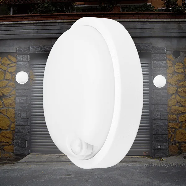 Hublot LED rond 15W IP54 avec détecteur – Blanc froid 6500K | Allumage automatique – BC17-21130
