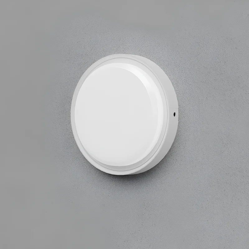 Braytron LED Wandleuchte Deckenleuchte mit Bewegungsmelder – 18W, IP65 – 3in1 Lichtfarbe (3000K/4000K/6500K) – Mikrowellen-Sensor – Außen- & Innenleuchte für Wand & Decke – rund, Ø 22 cm – Weiß – Ansicht 2