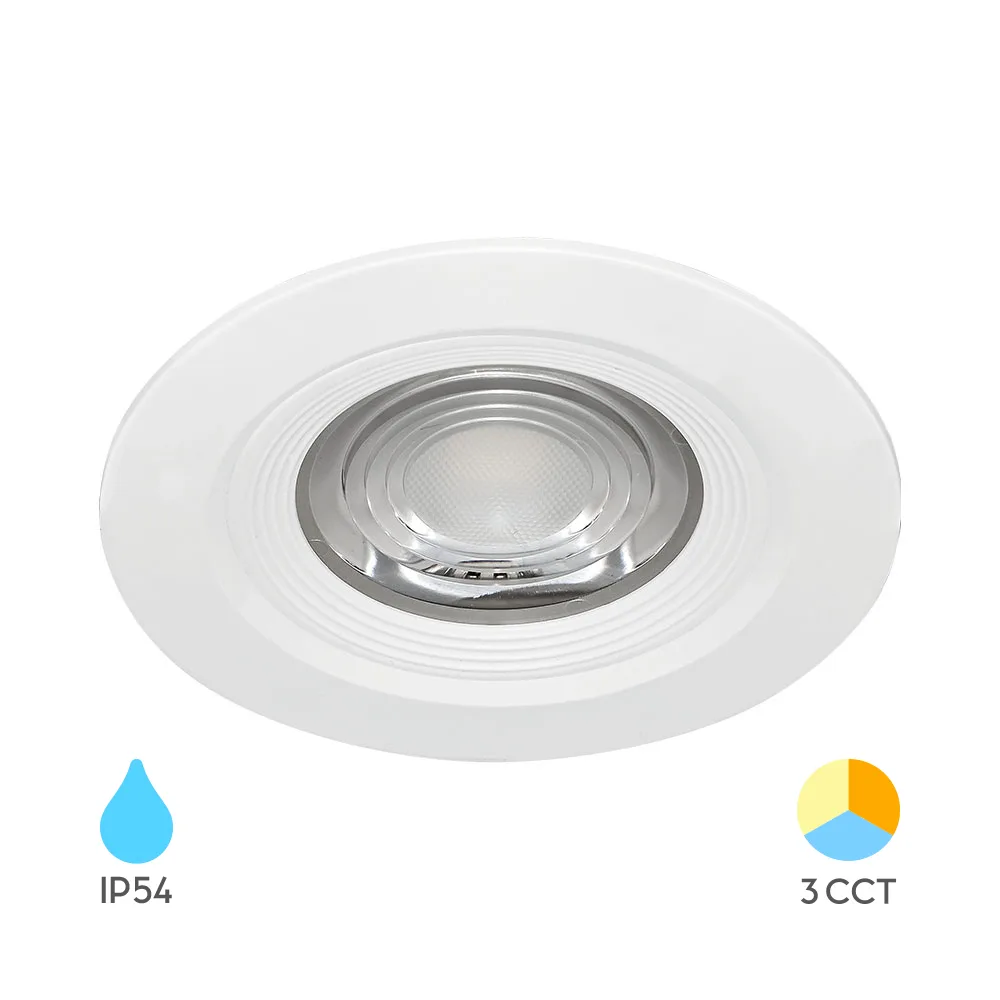 Spot LED encastrable 7W blanc 3-en-1 IP54 – Orientable Ø68mm | Salle de bains – BD01-00780