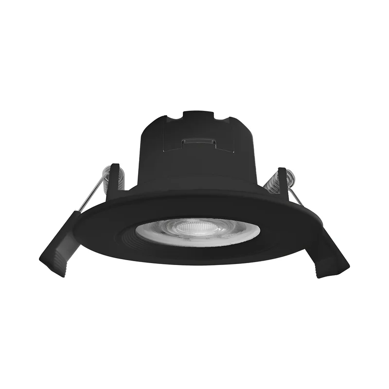 Braytron LED Einbaustrahler 68mm 7W IP54 630lm 3in1 CCT 3000K 4000K 6500K Feuchtraum geeignet Bad Dusche Küche Flur Decke Einbau LED Spot Einbaulampe Rund 38° Abstrahlwinkel 230V Schwarz – Ansicht 6