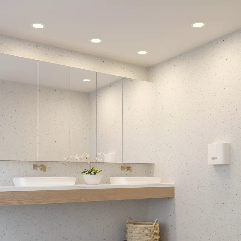 Braytron LED Einbaustrahler 68mm 9W IP54 820lm 3in1 CCT 3000K/4000K/6500K Feuchtraum geeignet Badezimmer Küche Flur Decke Einbau Spot Einbaulampe Rund 100° Abstrahlwinkel 230V (Schwarz, 9 Watt, CTT) – Ansicht 2