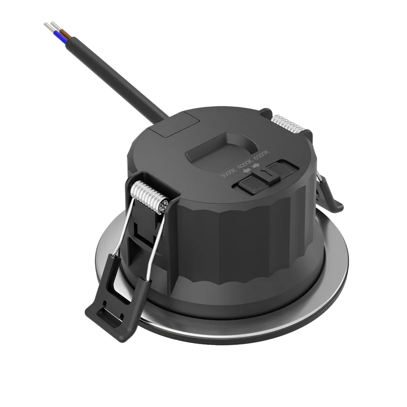 Braytron LED Einbaustrahler 68mm 9W IP54 820lm 3in1 CCT 3000K/4000K/6500K Feuchtraum geeignet Badezimmer Küche Flur Decke Einbau Spot Einbaulampe Rund 100° Abstrahlwinkel 230V (Schwarz, 9 Watt, CTT) – Ansicht 6