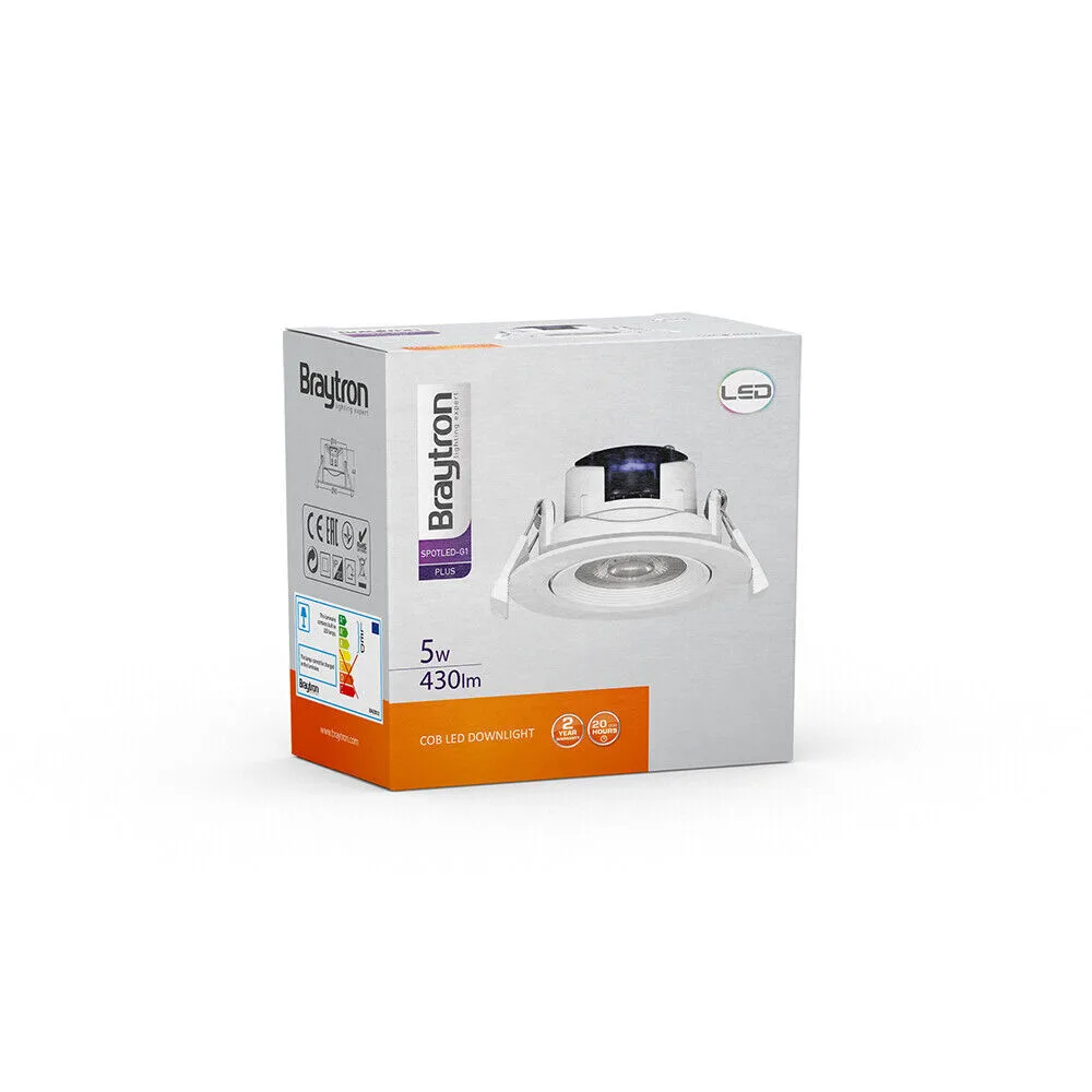 Braytron LED Deckenleuchte 5W 238 V Anschluss Neutralweiß 4000K, 400 Lumen, IP20 Deckenlampe für Wohnzimmer, Küche, Flur (Weiß) – Ansicht 8
