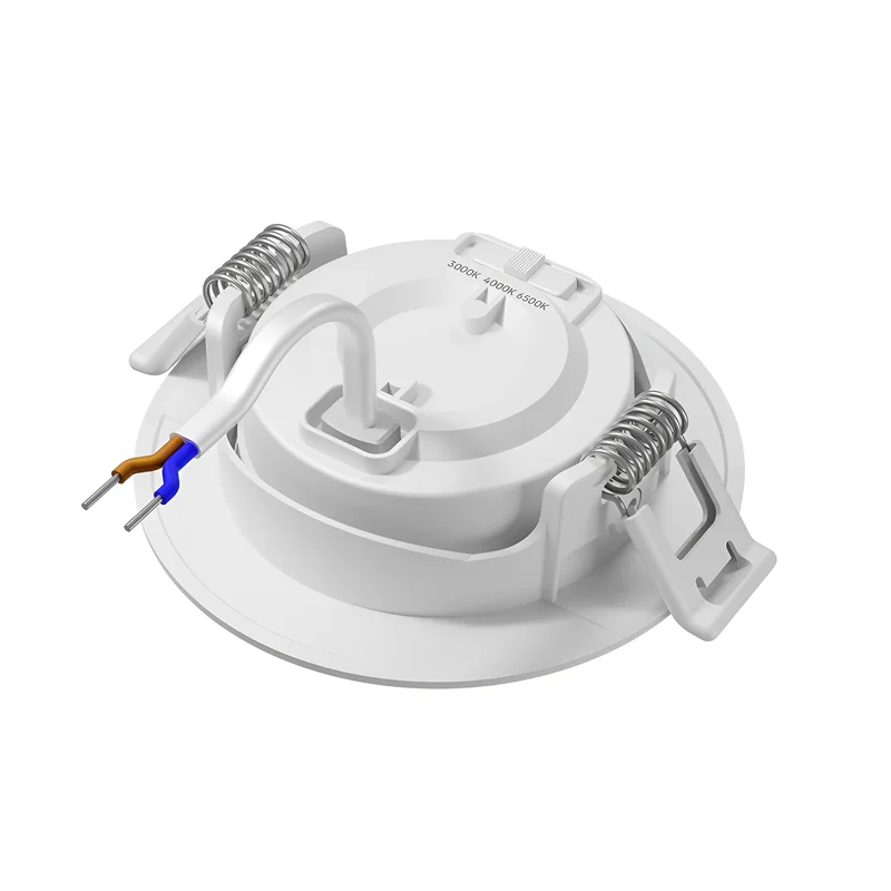 Braytron LED Einbaustrahler 10W 3CCT schwenkbar 950lm Ø112mm Einbauspot flach 33mm Deckenspot 230V warmweiß/neutralweiß/kaltweiß weißer Rahmen Ø90mm Ausschnitt Innenbeleuchtung – Ansicht 6