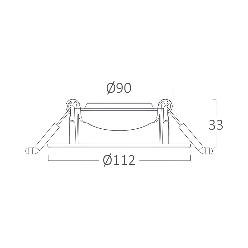 Braytron LED Einbaustrahler 10W 3CCT schwenkbar 950lm Ø112mm Einbauspot flach 33mm Deckenspot 230V warmweiß/neutralweiß/kaltweiß weißer Rahmen Ø90mm Ausschnitt Innenbeleuchtung – Ansicht 7