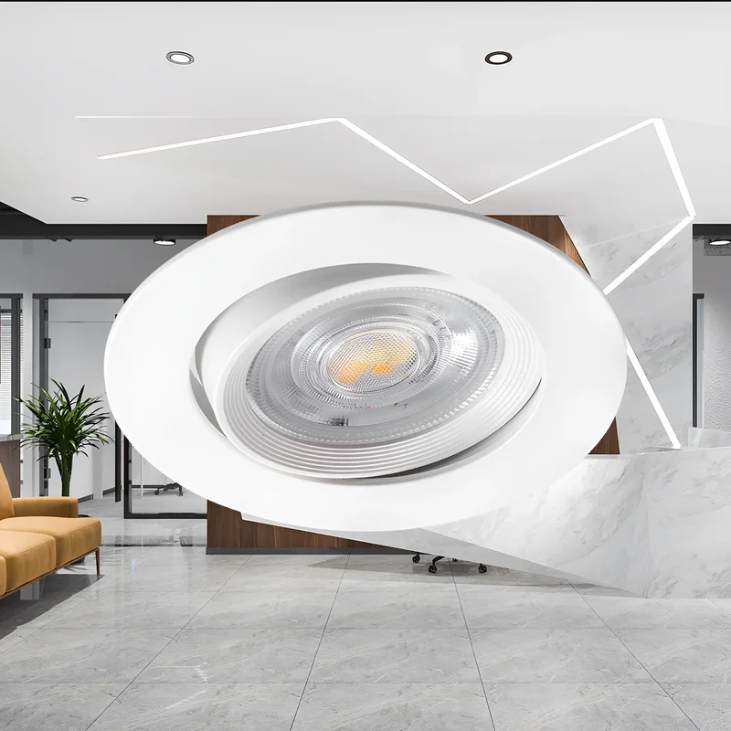 Braytron Stufenlos Dimmbar LED Einbaustrahler Deckenspot Einbauspot 7W schwenkbar Rund Spot 3IN1 Farbtemperatur 3000K/4000K/6500K 630lm Flur, Küche 230V 68mm Deckenausschnitt – Ansicht 2