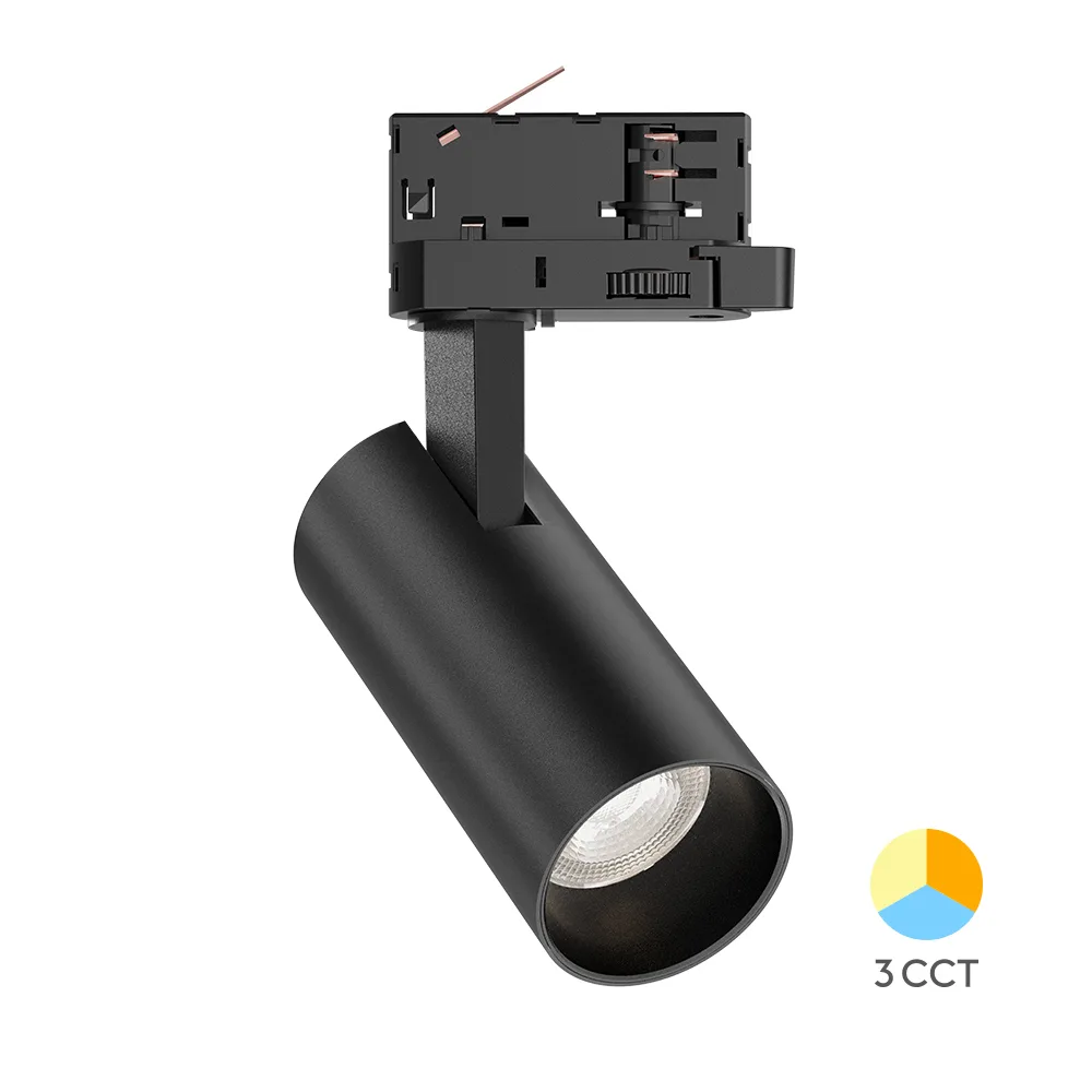 Spot sur rail LED 15W noir 3-phases 3CCT – Projecteur commercial précis – BD40-00581
