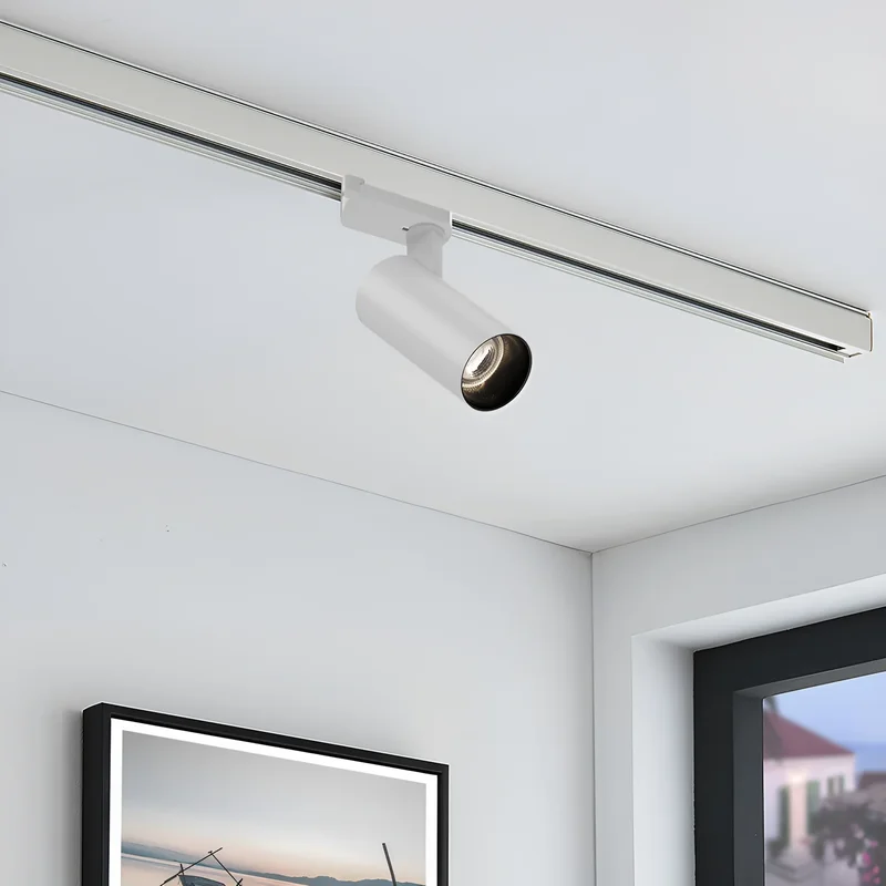 Braytron LED-Schienenstrahler 30 Watt 3-Phasen 4-Draht Dreh- und schwenkbares Schienenlicht 3CCT Warmweiß -Kaltweiß 3420 lm Aluminium Deckenleuchte für Innenbeleuchtung Schienensystem in weiß – Ansicht 2