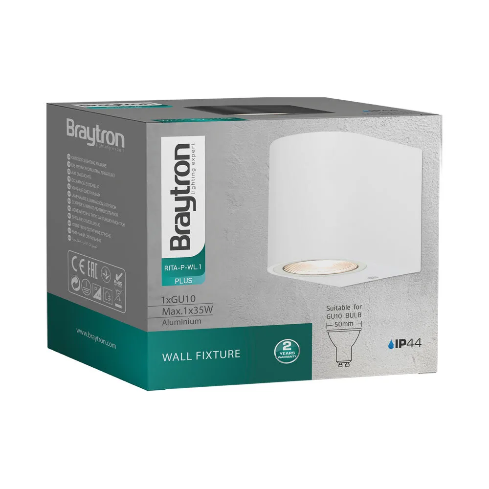 Braytron LED Strahler Außen Max.1×35W, IP44 wasserdicht, Fluter Flutlicht Außenstrahler (Weiß) – Ansicht 6