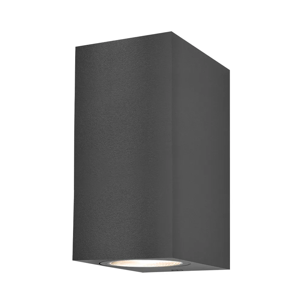Braytron LED Wandleuchte Außenleuchte Außenlampe,Anthrazit Eckig Aluminium GU10, Up and Down, Modern Elegant Wasserfest IP44, Garage, Hauseingang 2 Flammig – Ansicht 5