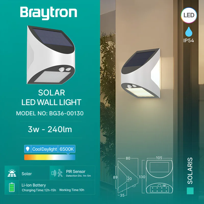 Braytron LED Gartenstrahler 3W, IP54 wasserdicht, Außenbeleuchtung Gartenbeleuchtung (Weiß) – Ansicht 3