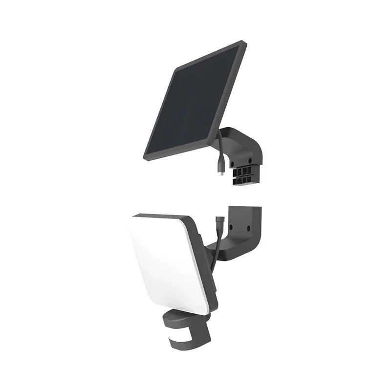 Braytron Solar LED Wandleuchte Außen 15W 1500lm mit Bewegungsmelder | 3CCT 3000K/4000K/6500K | IP54 Wasserdicht | Li-Ion Akku 18h Betriebsdauer | 3m Verlängerungskabel | Solarlampe Wandmontage – Ansicht 4
