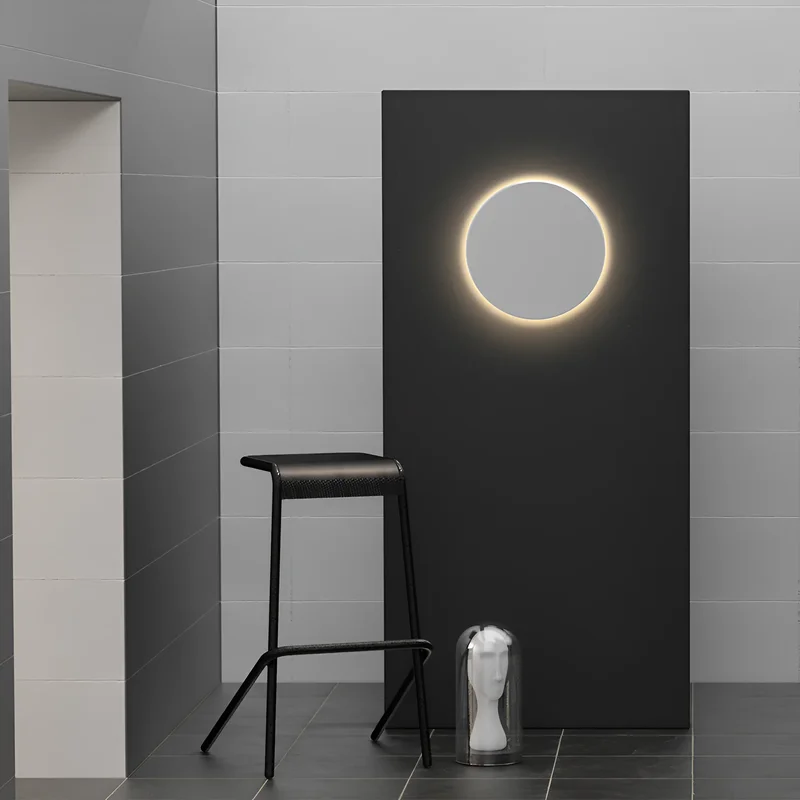 Braytron LED Wandleuchte Außen Rund Ø180 mm, 10W 950lm, IP65 Wasserdicht, 3CCT 3000K–6000K Einstellbar, Indirekte Designer Wandlampe Modern für Balkon, Terrasse, Flur, Bad, Weiß – Ansicht 2
