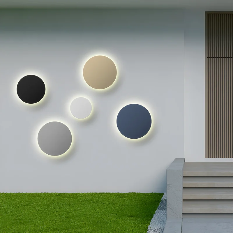 Braytron LED Wandleuchte Deckenleuchte Rund Ø180 mm 10W 950lm IP65 mit 3CCT (3000K–6000K), indirekte Designer Wandlampe für Balkon, Terrasse, Flur & Bad, Schwarz (Schwarz, 10, Watt) – Ansicht 2