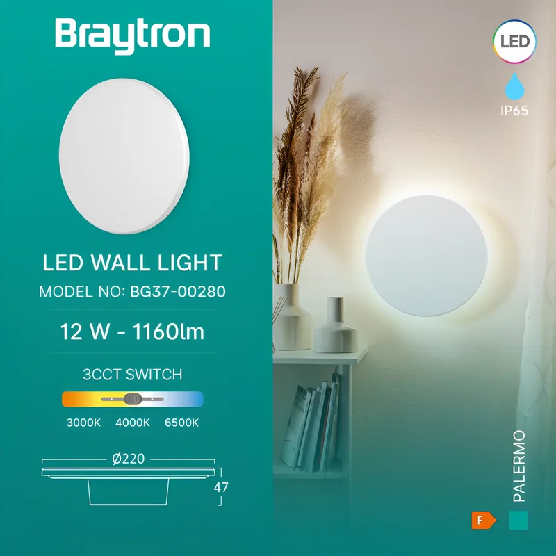 Braytron LED Strahler Außen 12W, 1160 Lumen, 3IN1 3IN1, IP65 wasserdicht, Fluter Flutlicht Außenstrahler (Weiß) – Ansicht 3