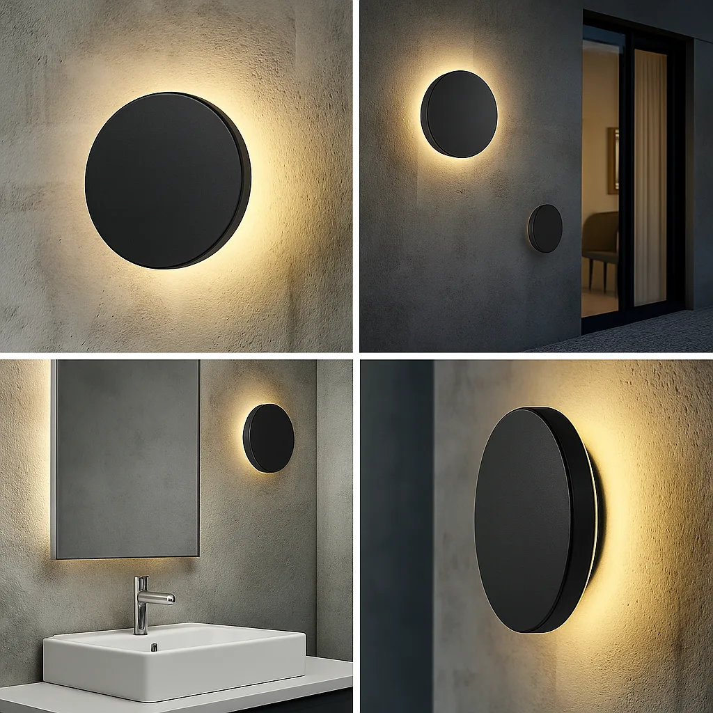 Applique extérieure LED ronde 12W noir 3CCT IP65 – PALERMO M | 1160lm Ø220mm – BG37-00281