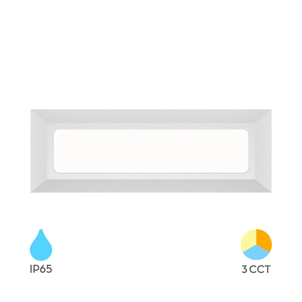 Applique LED marches extérieur blanc 3W 3-en-1 IP65 – VEKTA B | Escalier & allée – BG38-01880