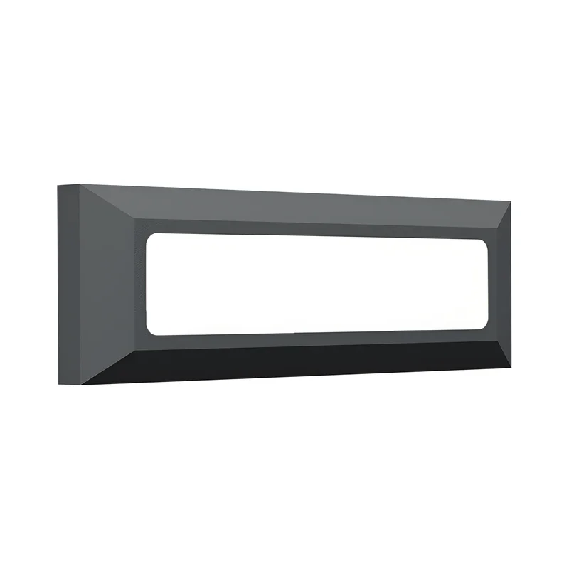 Braytron LED Wandleuchte Außen IP65 3W 3CCT (3000K/4000K/6500K) – Direkt oder Indirekt – Stufenleuchte Treppenbeleuchtung Wandlampe Außenbereich Schwarz Weiß Grau – 180lm (Grau, dirket) – Ansicht 4