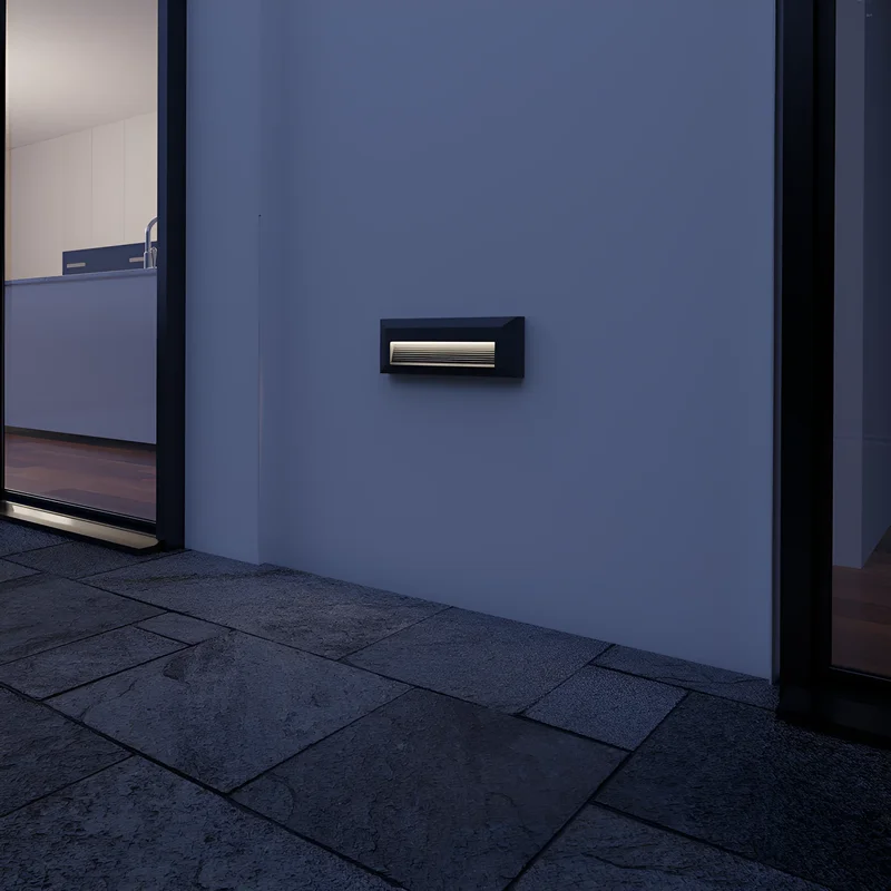Braytron LED Wandleuchte Außen IP65 3W 3CCT (3000K/4000K/6500K) – Direkt oder Indirekt – Stufenleuchte Treppenbeleuchtung Wandlampe Außenbereich Schwarz Weiß Grau – 180lm (Weiß, Indirket) – Ansicht 2