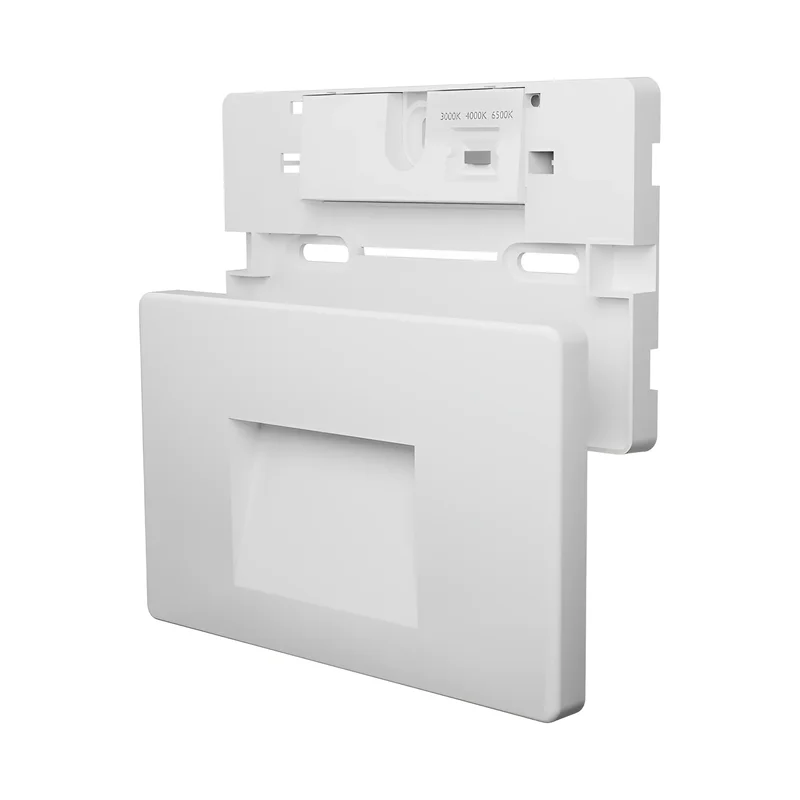 Braytron 3W LED Treppenlicht Treppenbeleuchtung Treppenleuchte Stufenlicht Stufen Leuchte Wandbeleuchtung Innen Außen IP65 Warmweiß Energieeffizient Wetterfest Modern Stufenbeleuchtung (Eckig Weiß) – Ansicht 6