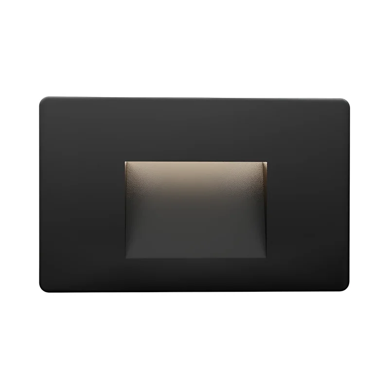 Braytron 3W LED Treppenlicht Treppenbeleuchtung Treppenleuchte Stufenlicht Stufen Leuchte Wandbeleuchtung Innen Außen IP65 Warmweiß Energieeffizient Wetterfest Modern Stufenbeleuchtung (Eckig Schwarz) – Ansicht 3