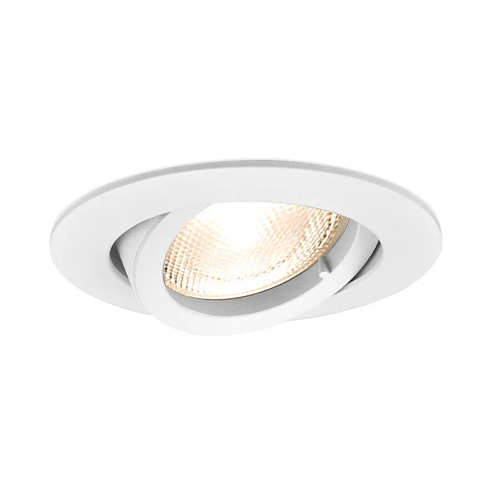 Cadre encastrable LED orientable rond blanc – Compatible GU10/MR16, profondeur 25mm – BH03-02010