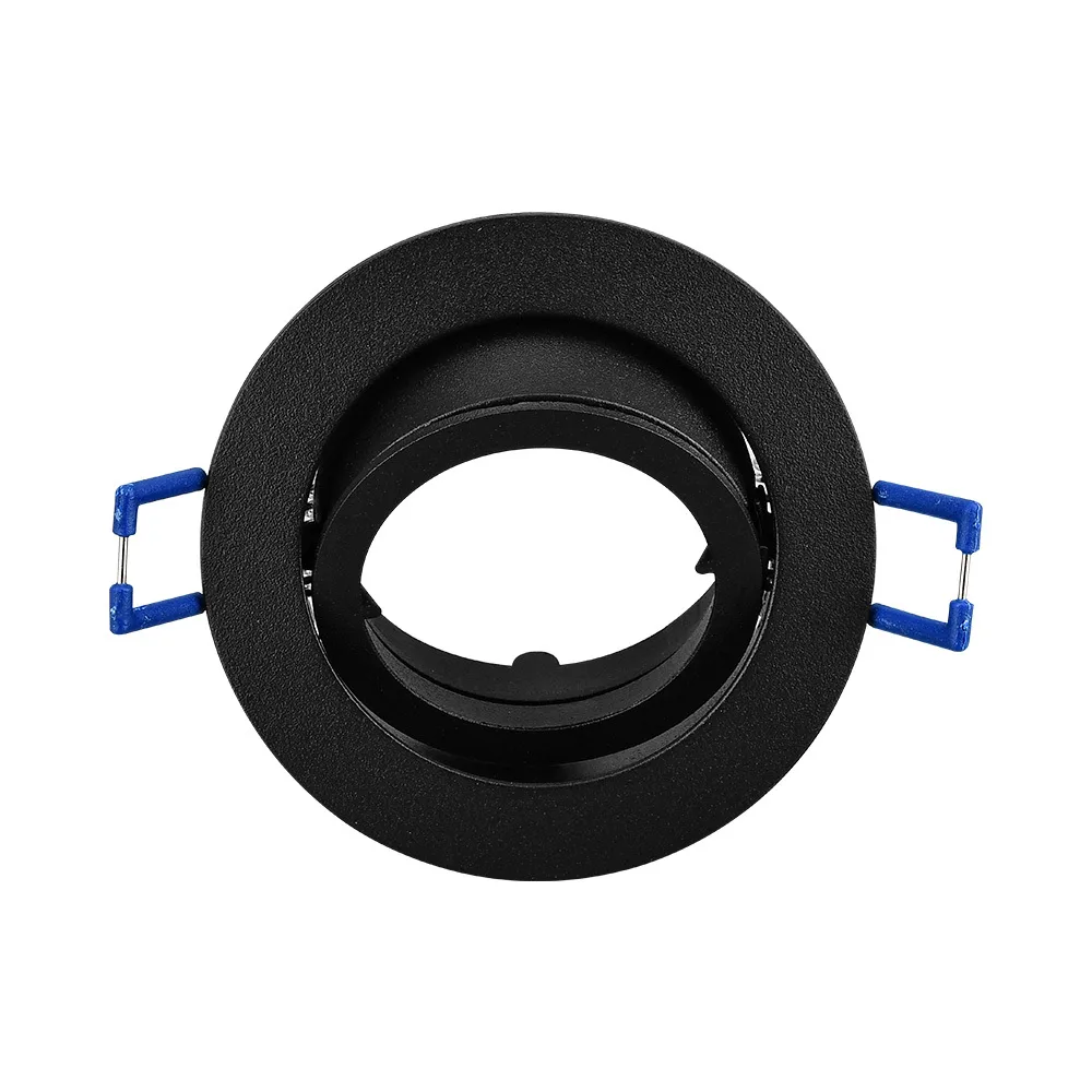 Cadre encastrable LED orientable rond noir – Compatible GU10/MR16, profondeur 25mm – BH03-02011