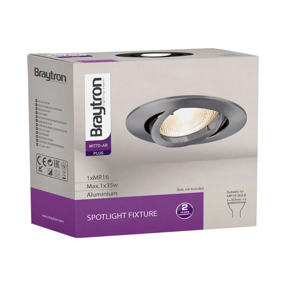 Braytron LED Deckenleuchte Max.1×35W, IP20 Deckenlampe für Wohnzimmer, Küche, Flur (Nickle) – Ansicht 7