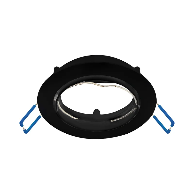 Braytron 3er Set Einbaustrahler GU10 – Einbaurahmen Rund für LED Spots, 230V inkl. GU10 Fassung, 30° schwenkbar, Deckenspot Einbauleuchte Ø68 mm Lochdurchmesser, Einbauspots für Trockenräume (Schwarz) – Ansicht 3