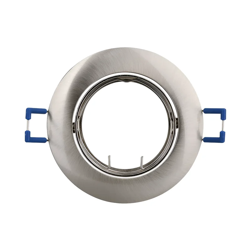 Braytron 3er Set Einbaustrahler GU10 – Einbaurahmen Rund für LED Spots, 230V inkl. GU10 Fassung, 30° schwenkbar, Deckenspot Einbauleuchte Ø68 mm Lochdurchmesser, Einbauspots für Trockenräume (Nickel) – Ansicht 5